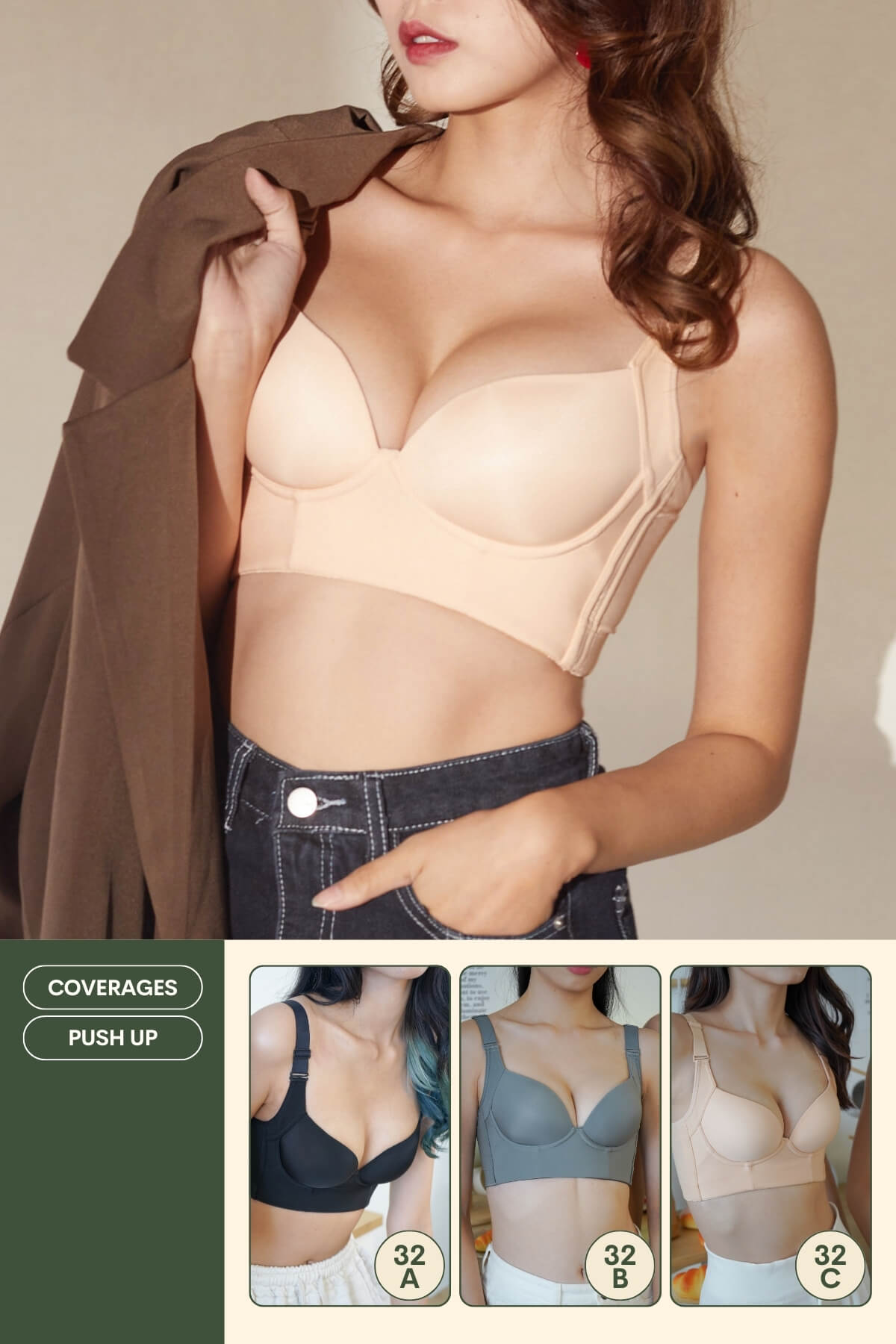 Day Shaper Specialised Boobs Reshaping Push Up Bra In Peach Puff - Adelais Official - Bra - Coverage & Push Up