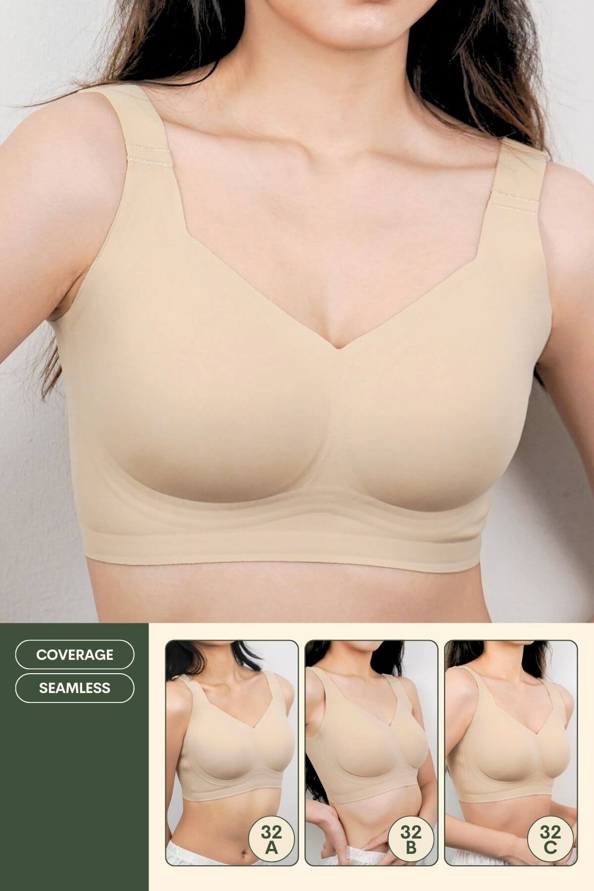 [Early - Bird] Routine Lite Perfect Uplifting Seamless Bra (S - 3XL) In Warm Natural - Adelais Official - Bra - Coverage & Push Up & Seamless