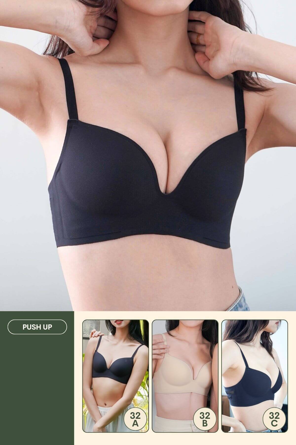 [Limited Stocks] Daily Comfort Push Up Bra In Black - Adelais Official - Bra - Push Up