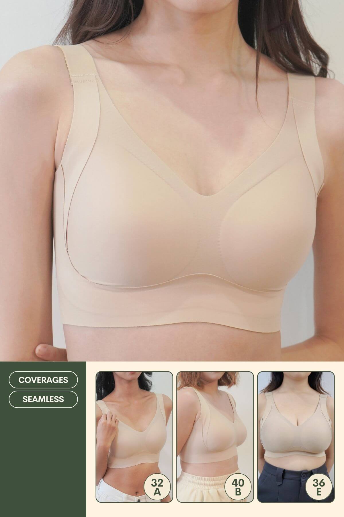 [New-In] Routine Plus Perfect Uplifting Seamless Bra (S-3XL) In Warm Natural - Adelais Official - Bra - Coverage & Push Up & Seamless