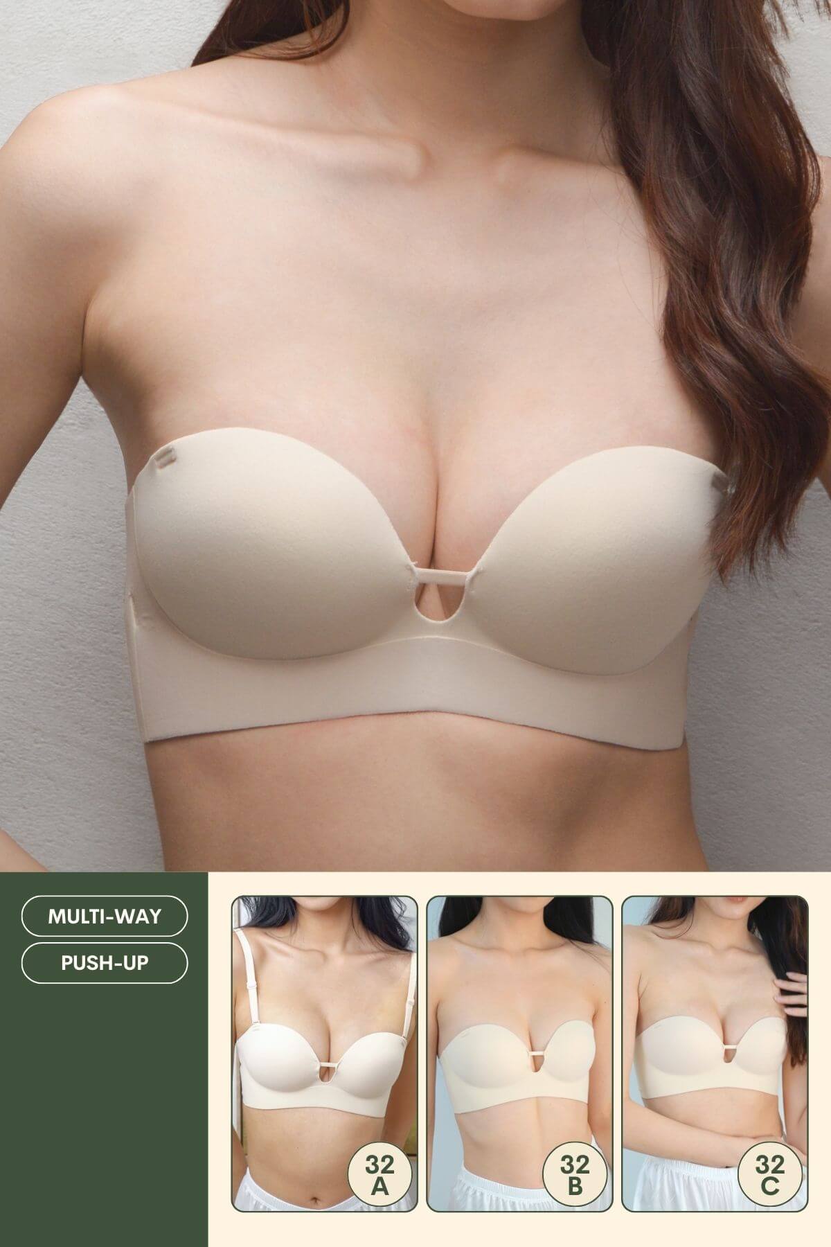 [New-In] Ultra Softie Push Up & Seamless Multi-Way Bra in Soft Skin - Adelais Official - Bra - Strapless (Multi-Way) & Push Up
