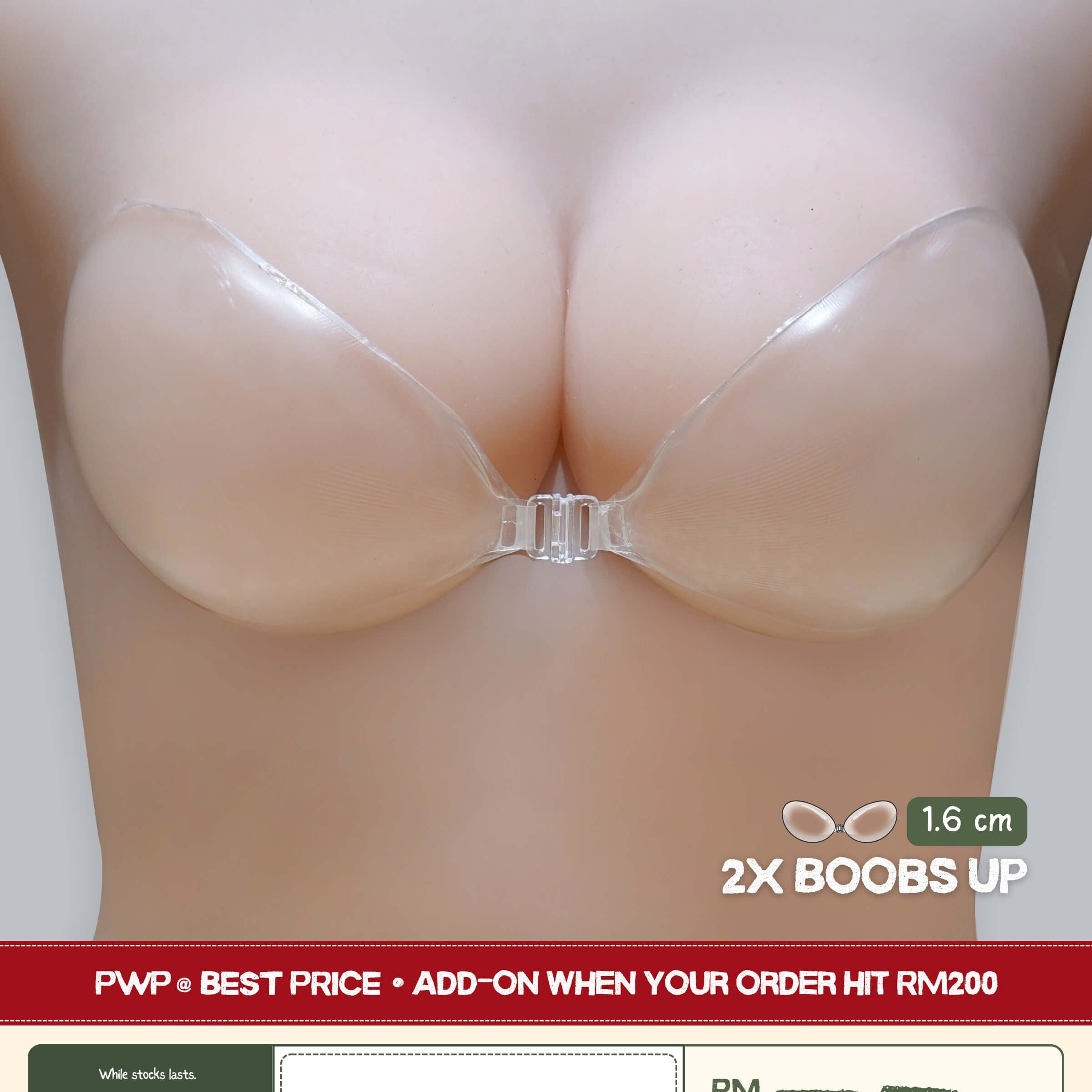 [PWP] 2X Boobs Up in Bikini (1.6 cm) - Adhesive Bras (Nubra & Nipple Cover) - Adelais Official