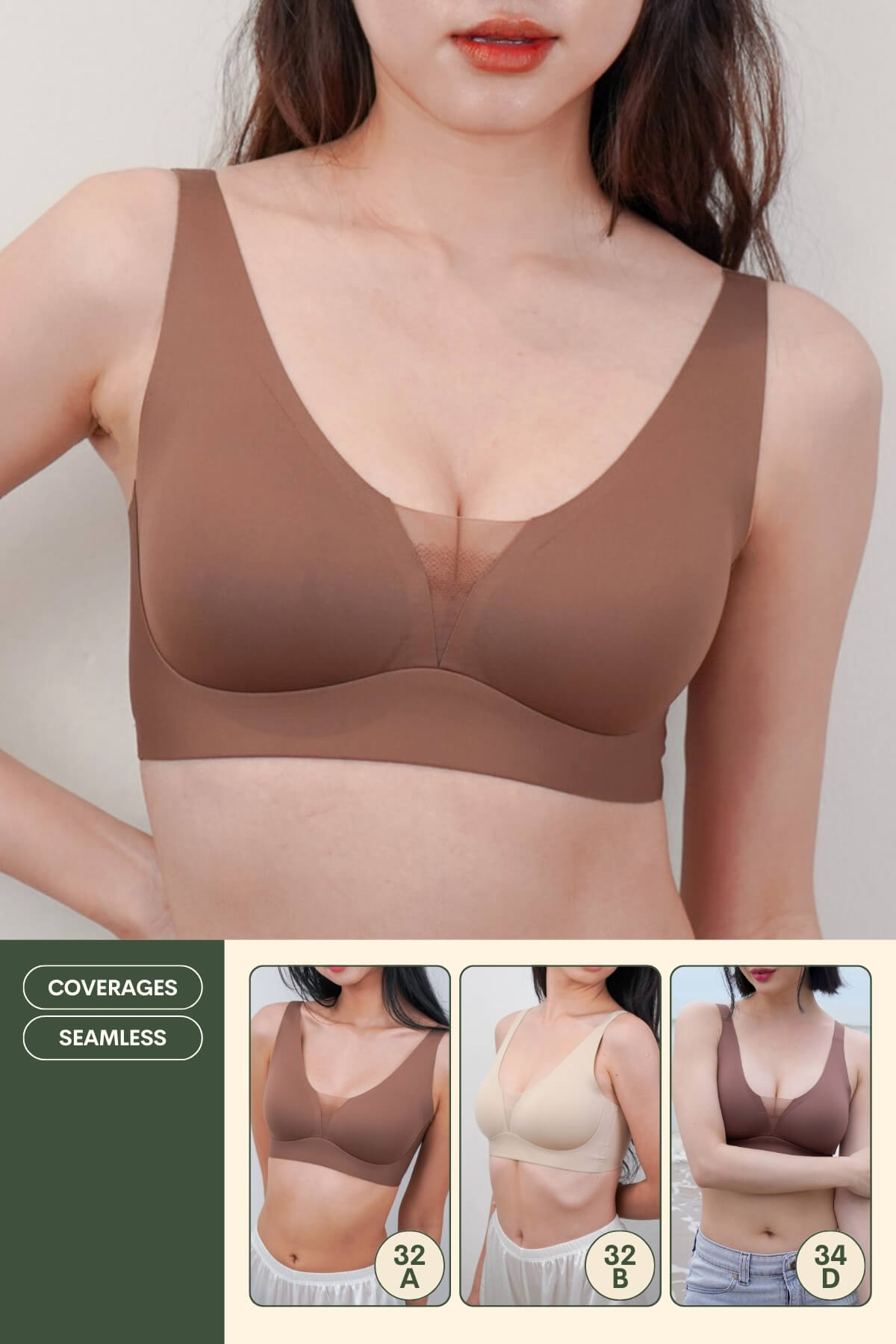 Routine Seamless Perfect Uplifting Bra In Woody Brown - Adelais Official - Bra - Coverage