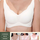 [Star Product] Wavy Support Antigravity Seamless Bra In Milky White - Adelais Official - Bra - Coverage & Push Up & Seamless