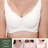 Wavy Support Antigravity Seamless Bra In Milky White - Bra - Coverage & Push Up & Seamless - Adelais Official